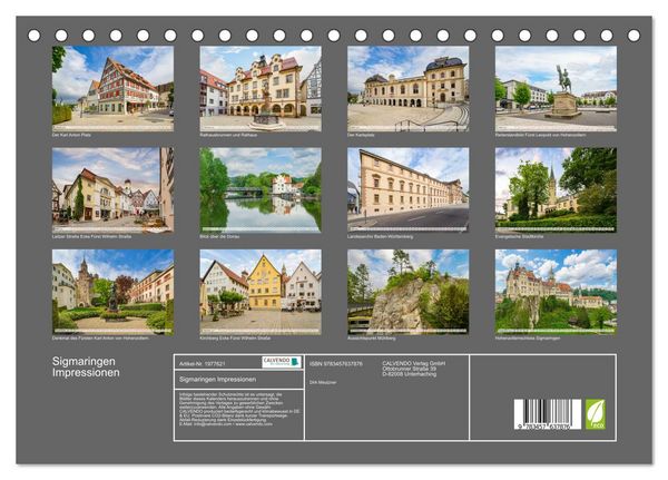 Produktbild: Sigmaringen Impressionen (Tischkalender 2026 DIN A5 quer), CALVENDO Monatskalender