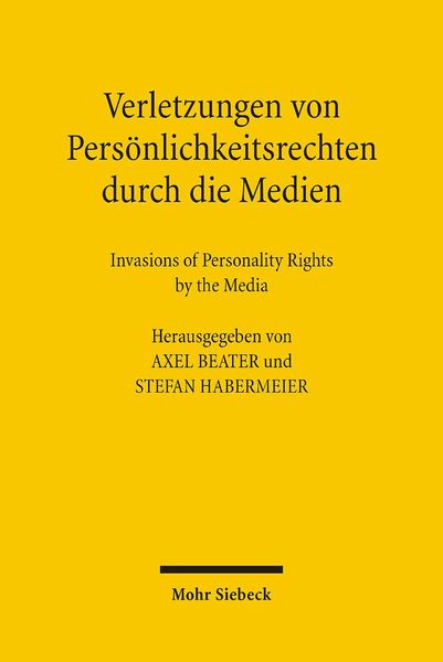 Produktbild: Verletzungen von Pers&ouml;nlichkeitsrechten durch die Medien