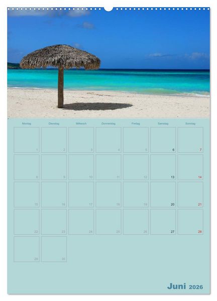 Produktbild: Karibik - Sonne, Strand und Palmen (Wandkalender 2026 DIN A2 hoch), CALVENDO Monatskalender
