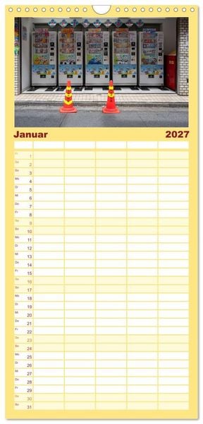 Produktbild: Familienplaner 2027 - Tokios bunte Automatenwelt mit 5 Spalten (Wandkalender, 21 x 45 cm) CALVENDO