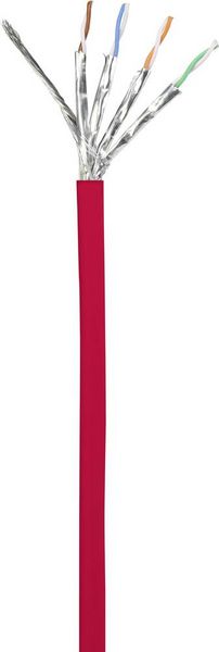 Produktbild: Basetech RJ45 BT-1715479 Netzwerkkabel, Patchkabel CAT 6a S/FTP 0.50 m Rot mit Rastnasenschutz, Flammwidrig