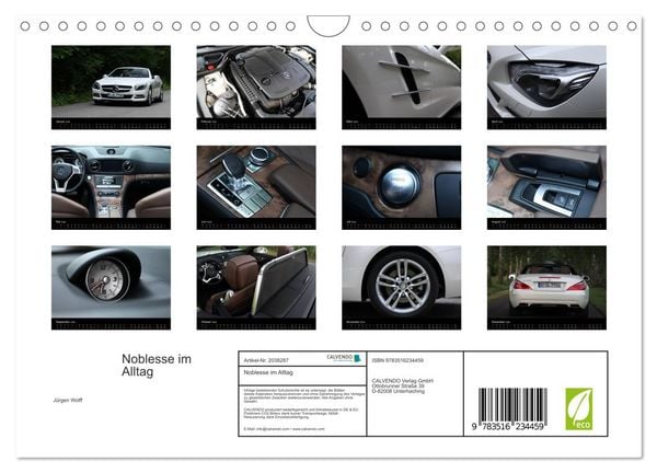 Produktbild: Noblesse im Alltag (Wandkalender 2026 DIN A4 quer), CALVENDO Monatskalender