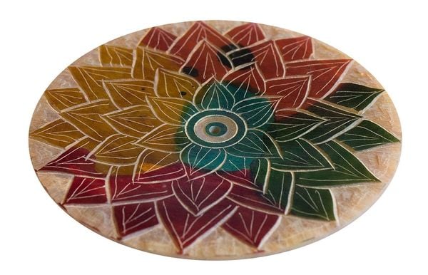 Räucherstäbchenhalter 'Mandala' Speckstein graviert 8 cm