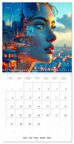 Produktbild: City faces AI beauties in world metropolises (Wall Calendar 2026 12 &times; 12 Inch) CALVENDO 12 Month Wall Calendar