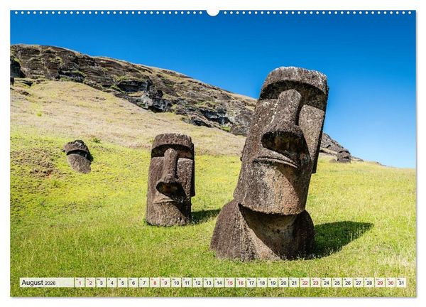 Produktbild: Die Osterinsel &ndash; Mythen, Moai und wilde Sch&ouml;nheit (hochwertiger Premium Wandkalender 2026 DIN A2 quer), Kunstdruck in Hochglanz