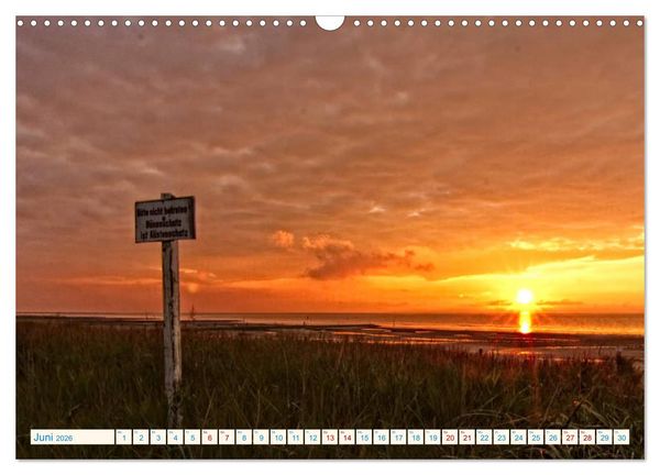 Produktbild: Sonnenunterg&auml;nge, an der Nordseek&uuml;ste vor Cuxhaven (Wandkalender 2026 DIN A3 quer), CALVENDO Monatskalender