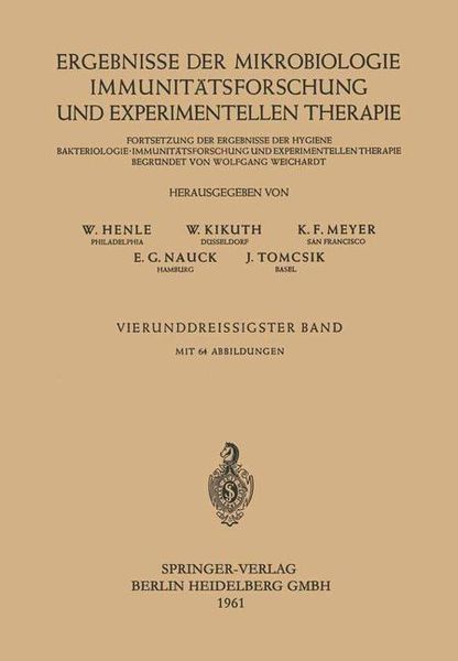 Produktbild: Ergebnisse der Mikrobiologie, Immunit&auml;tsforschung und experimentellen Therapie