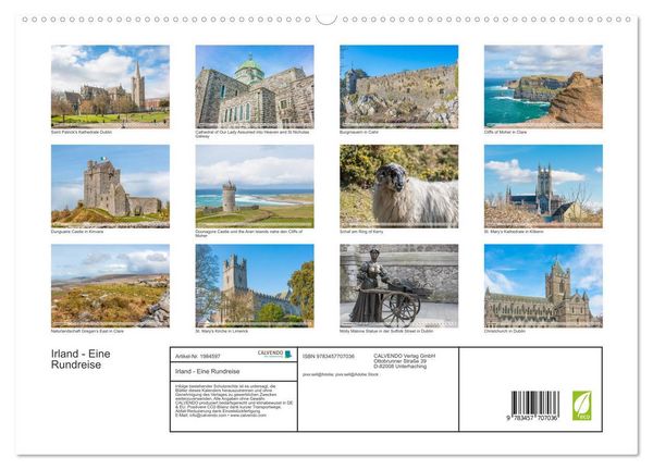 Produktbild: Irland - Eine Rundreise (hochwertiger Premium Wandkalender 2026 DIN A2 quer), Kunstdruck in Hochglanz