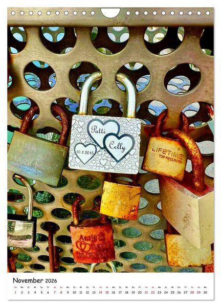 Produktbild: Unverg&auml;ngliche Liebe - Liebesschl&ouml;sser romantische Symbolik f&uuml;r die ewige Liebe (Wandkalender 2026 DIN A4 hoch), CALVENDO Monatskalender