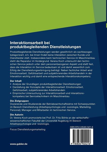 Produktbild: Interaktionsarbeit bei produktbegleitenden Dienstleistungen