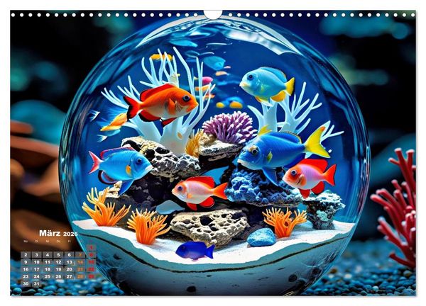 Produktbild: Aquarium in einer Glaskugel (Wandkalender 2026 DIN A3 quer), CALVENDO Monatskalender