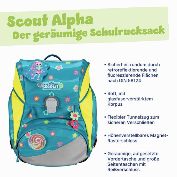 Produktbild: Scout Schulranzen Set Alpha, Schulranzen Set, 4tlg, Little Flowers