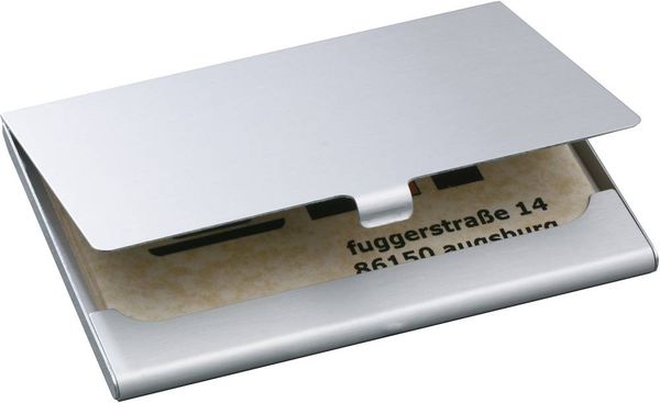 Sigel VZ135 Visitenkartenetui 15 Karten (B x H x T) 92 x 63 x 5mm Silber (matt) Aluminium