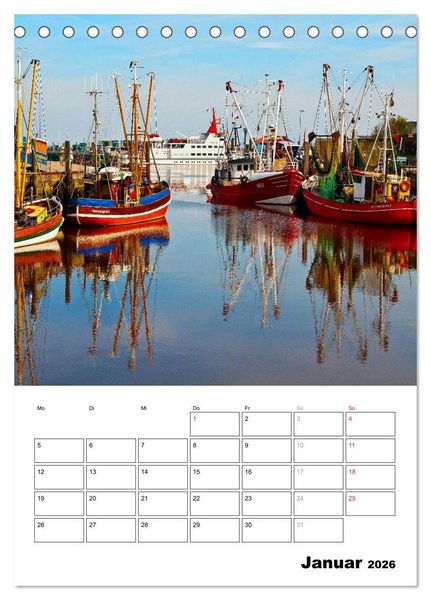 Produktbild: Neuharlingersiel Hafenromantik / Planer (Tischkalender 2026 DIN A5 hoch), CALVENDO Monatskalender