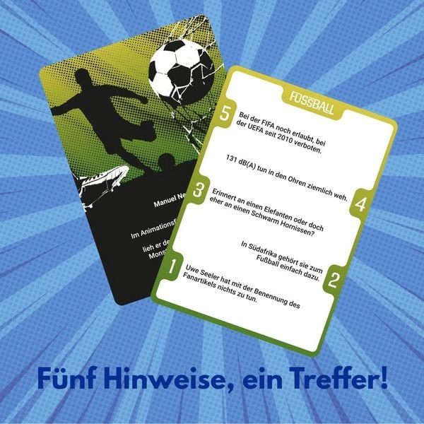 Produktbild: CLUE5 #Fu&szlig;ball. 5 Hinweise, nur eine L&ouml;sung. Das Trend-Quiz f&uuml;r deine Tasche