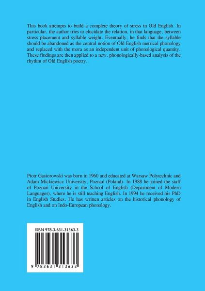 Produktbild: The Phonology of Old English Stress and Metrical Structure