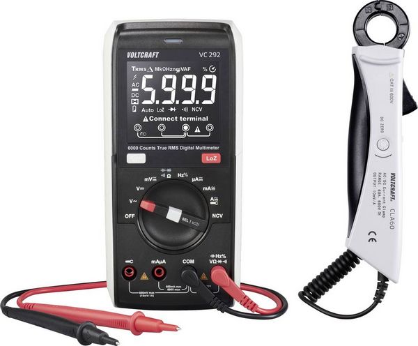 Produktbild: VOLTCRAFT VC292 Hand-Multimeter digital True RMS LoZ CAT III 600V Anzeige (Counts): 6000