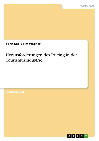 Produktbild: Herausforderungen des Pricing in der Tourismusindustrie