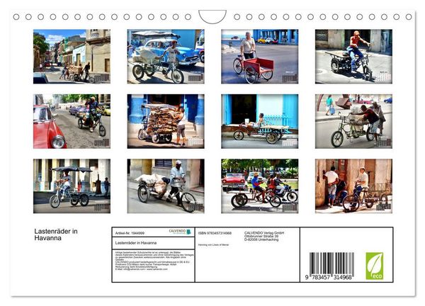 Produktbild: Lastenr&auml;der in Havanna (Wandkalender 2026 DIN A4 quer), CALVENDO Monatskalender