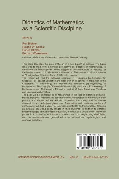 Produktbild: Didactics of Mathematics as a Scientific Discipline