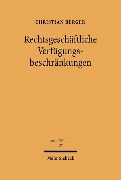 Produktbild: Rechtsgesch&auml;ftliche Verf&uuml;gungsbeschr&auml;nkungen