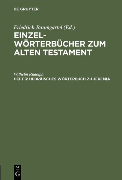 Produktbild: Hebr&auml;isches W&ouml;rterbuch zu Jeremia