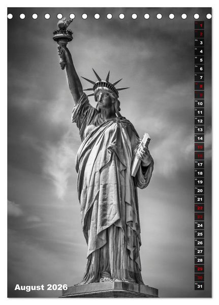 Produktbild: NEW YORK CITY Monochrome Stadtansichten (Tischkalender 2026 DIN A5 hoch), CALVENDO Monatskalender