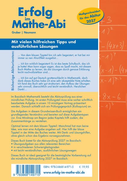 Produktbild: Erfolg im Mathe-Abi 2027 Grundwissen Basisfach Baden-W&uuml;rttemberg