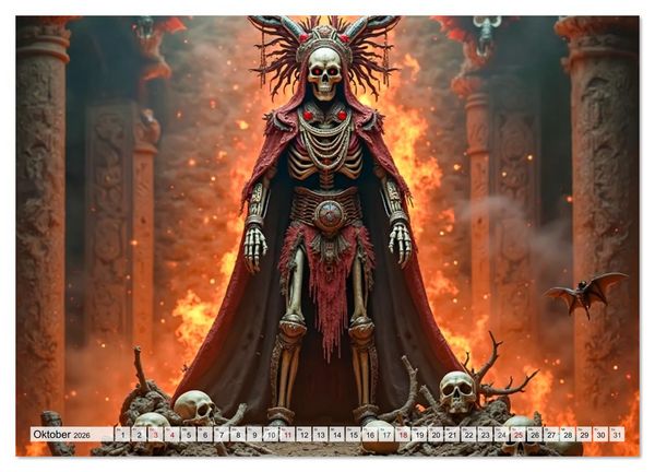 Produktbild: Aztekische Mythologie - G&ouml;tter, Helden und Monster (Wandkalender 2026 DIN A4 quer), CALVENDO Monatskalender