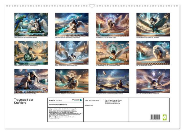 Produktbild: Traumwelt der Krafttiere (Wandkalender 2027 DIN A2 quer), CALVENDO Monatskalender