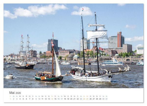 Produktbild: Die Elbmetropole Hamburg (Tischkalender 2026 DIN A5 quer), CALVENDO Monatskalender