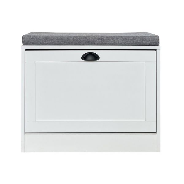 Produktbild: HTI-Living Schuhschrank Thekla 1 Klappe 60 cm Wei&szlig; mit Sitzkissen