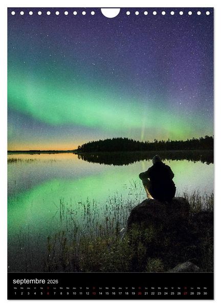Produktbild: Aurora Borealis en Scandinavie (Calendrier mural 2026 DIN A4 horizontal), CALVENDO calendrier mensuel
