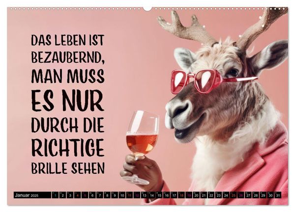 'BRILLEN coole Sprüche (hochwertiger Premium Wandkalender 2025 DIN A2