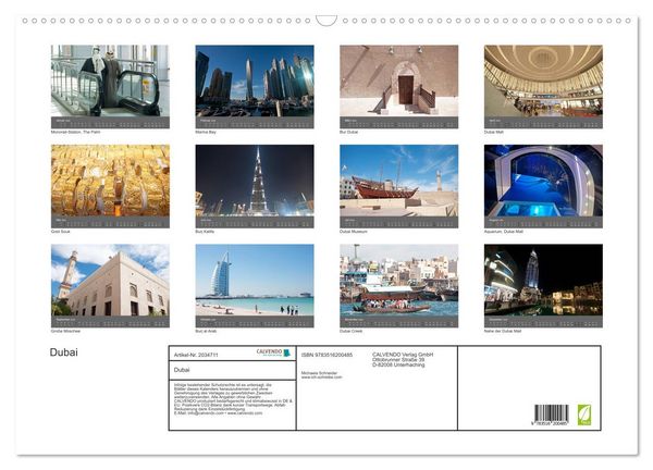 Produktbild: Dubai (Wandkalender 2026 DIN A2 quer), CALVENDO Monatskalender