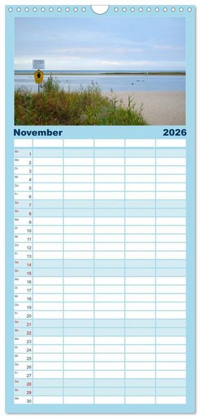 Produktbild: Familienplaner 2026 - Osteeinsel Poel mit 5 Spalten (Wandkalender, 21 x 45 cm) CALVENDO