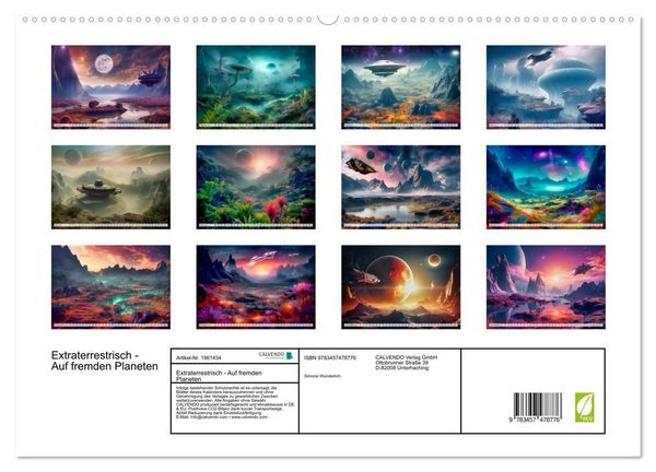 Produktbild: Extraterrestrisch - Auf fremden Planeten (hochwertiger Premium Wandkalender 2026 DIN A2 quer), Kunstdruck in Hochglanz