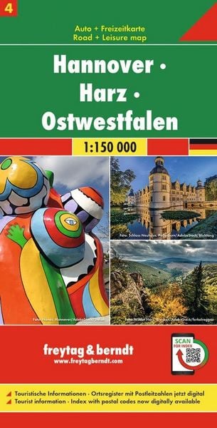 Produktbild: Freytag & berndt Stra&szlig;enkarte Hannover - Harz - Ostwestfalen 1:150.000