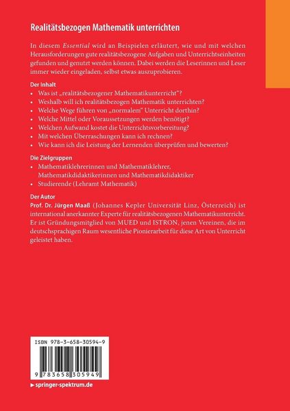 Produktbild: Realit&auml;tsbezogen Mathematik unterrichten