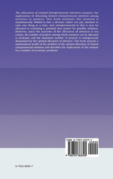 Produktbild: The Allocation of Limited Entrepreneurial Attention