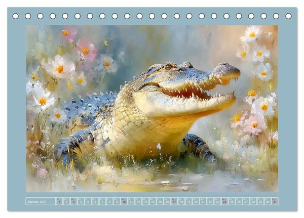 Produktbild: Krokodile. Stille Kraft irgendwo am Wasser (Tischkalender 2027 DIN A5 quer), CALVENDO Monatskalender