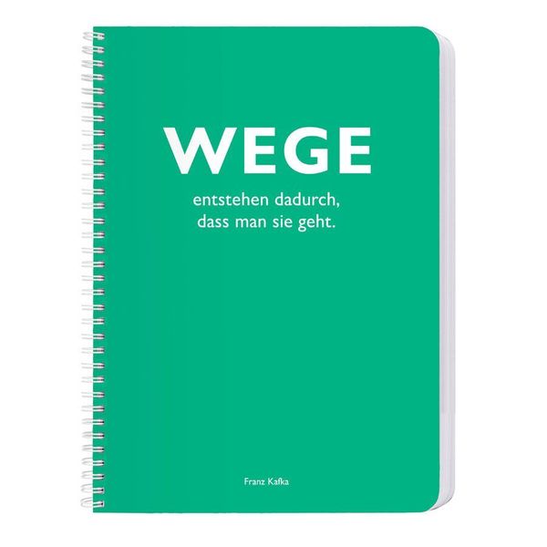 Produktbild: Ringbuch A4, "Wege entstehen dadurch, dass man sie geht." (Franz Kafka)