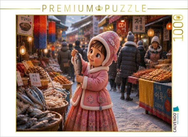 CALVENDO Puzzle Am Markt in Seoul | 1000 Teile Lege-Größe 64 × 48 cm Foto-Puzzle für glückliche Stunden