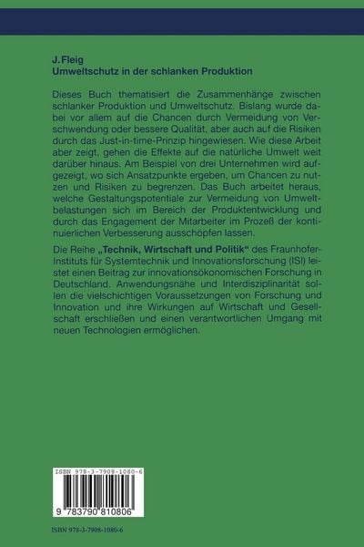 Produktbild: Umweltschutz in der schlanken Produktion