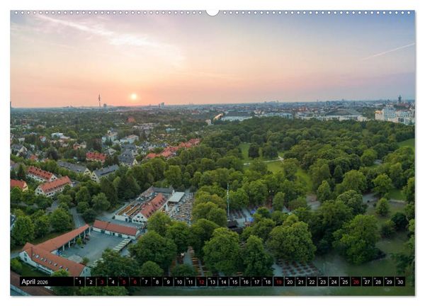 Produktbild: Mein M&uuml;nchen aus der Luft (hochwertiger Premium Wandkalender 2026 DIN A2 quer), Kunstdruck in Hochglanz