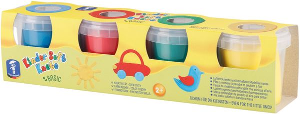Produktbild: Kinder Soft Knete Basic - 4 Farben a 150 g