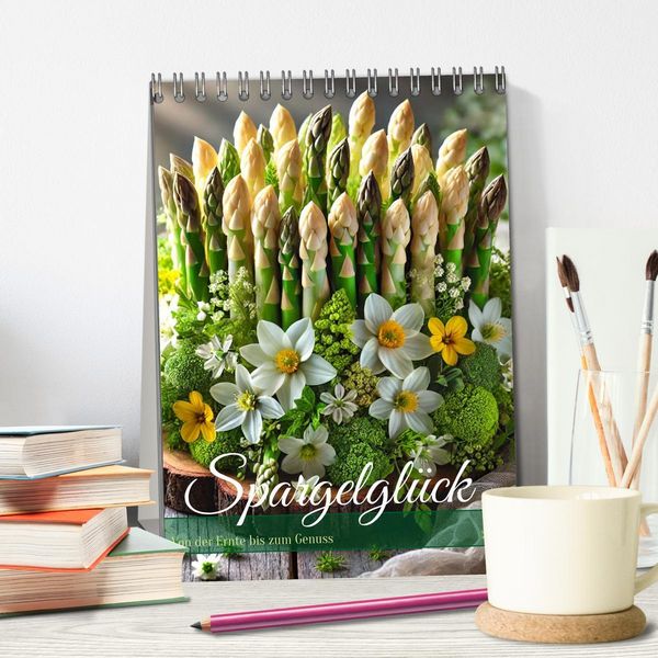 Produktbild: Spargelgl&uuml;ck &ndash; von der Ernte bis zum Genuss (Tischkalender 2026 DIN A5 hoch), CALVENDO Monatskalender