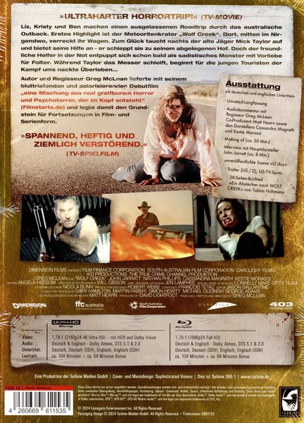 Produktbild: Wolf Creek - 2-Disc Mediabook B (4K Ultra HD Blu-ray + Blu-ray)