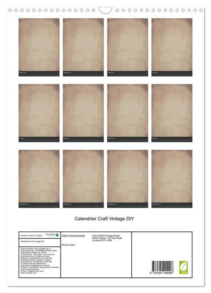 Produktbild: Calendrier Craft Vintage DIY (Calendrier mural 2027 DIN A3 horizontal), CALVENDO calendrier mensuel