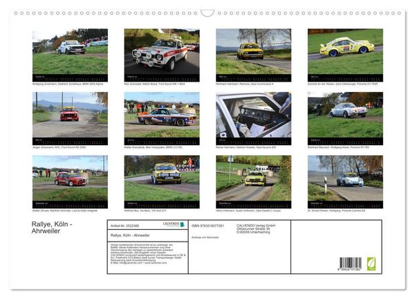 Produktbild: Rallye, K&ouml;ln - Ahrweiler (Wandkalender 2026 DIN A2 quer), CALVENDO Monatskalender